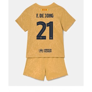 Barcelona Frenkie de Jong #21 babykläder Bortatröja barn 2022-23 Korta ärmar (+ Korta byxor)